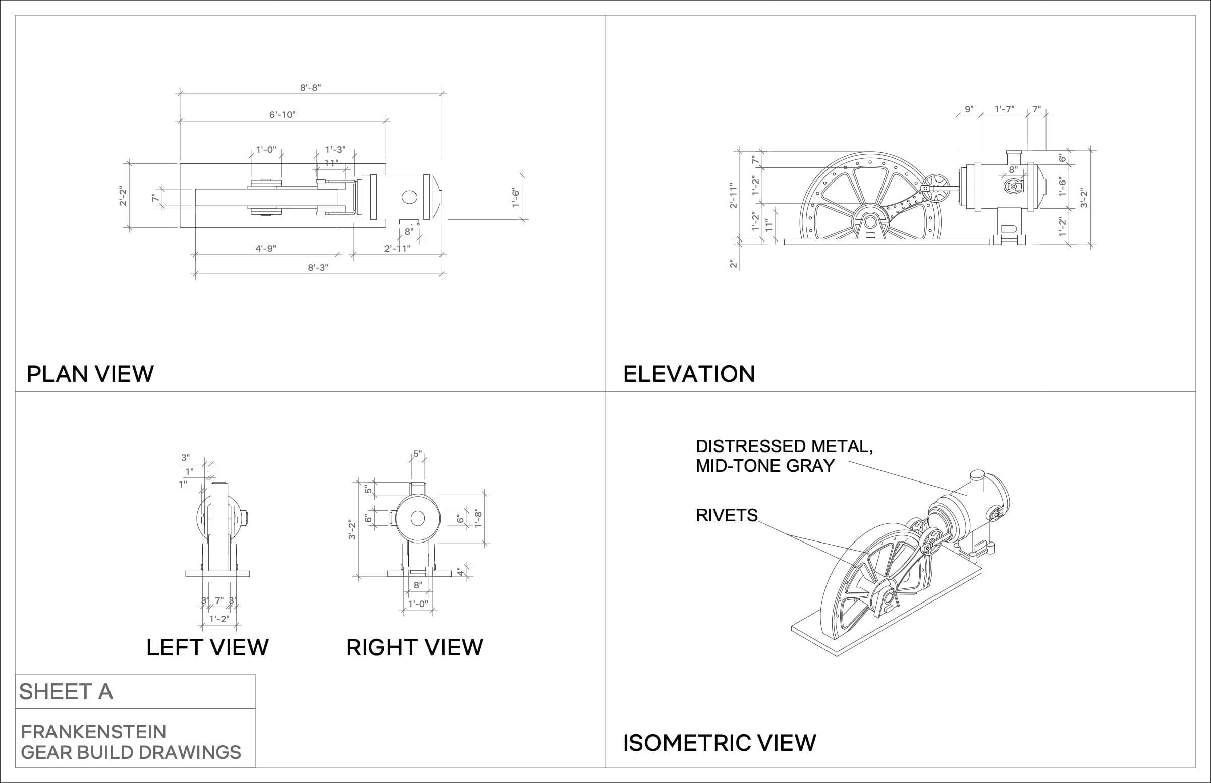 Frankenstein, Plans & Construction 6