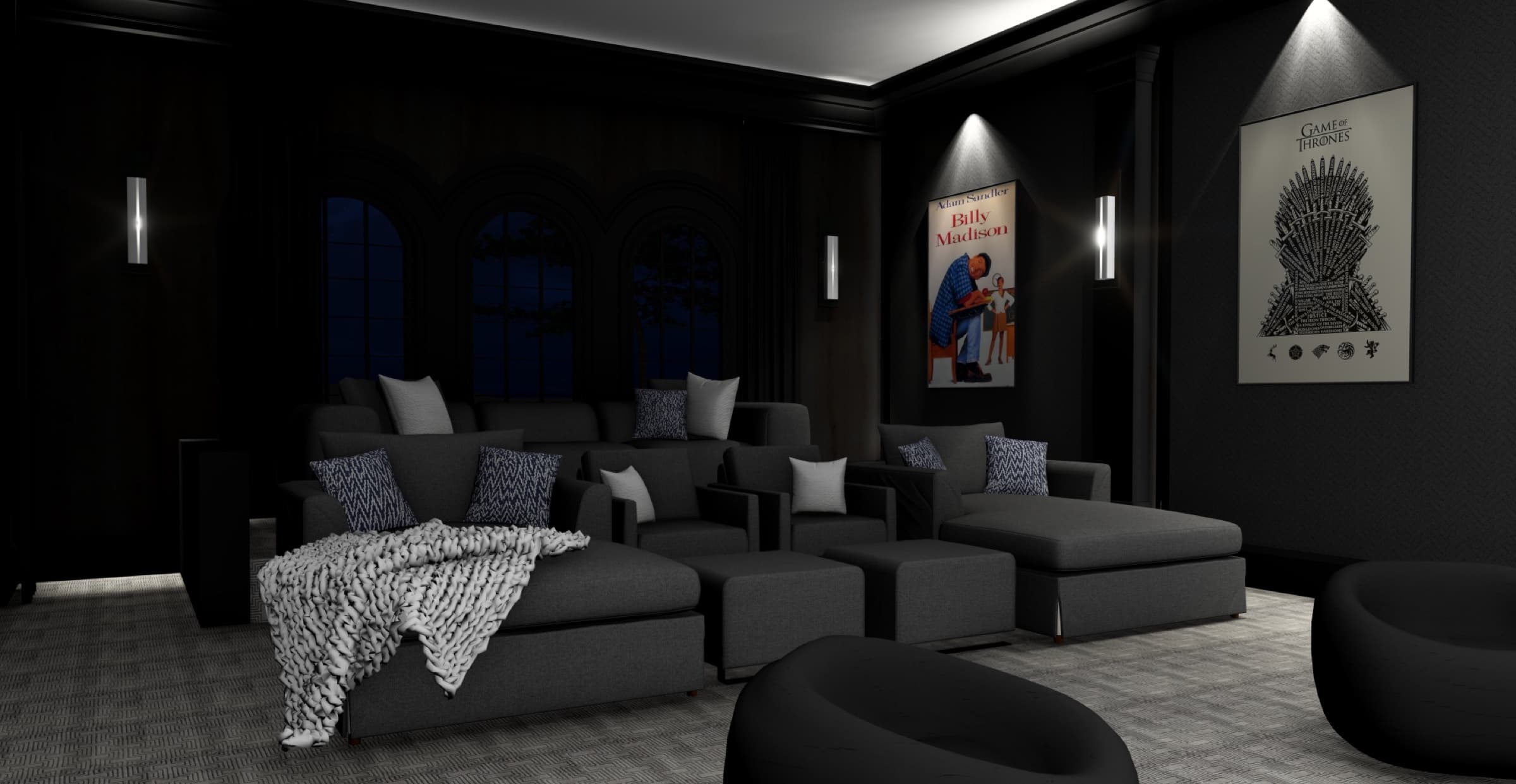 Luxury Add-On, Media Room - Rendering